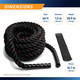 12 M (40 ft) Battle Ropes 38mm (1.5 Inch) Diamater Heavy Exercise Rope  ProIron PRO-ZS01-2 - Infographic - Dimensions