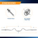 2-Piece Standard Super Curl Bar Marcy SCB-248 - Infographic - Dimensions