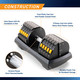 Adjustable Dumbbell System 6 Dumbbells-in-1 up to 50lbs ADDB-6198  Marcy - Infographic - Durable Construction