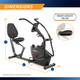 Body Cycle Dual Action Cross Training Recumbent Exercise Bike with Arm Exercisers  Marcy Pro JX-7301 - Dimensions Infographics