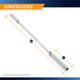 45lb Olympic Barbell SteelBody - STB-1707CC - Chrome Silver bar - Dimensions