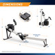 Deluxe Rowing Machine with Adjustable Air Resistance - NS-7874RW  California Fitness Products - Infographic - Dimensions