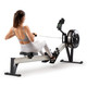 Deluxe Rowing Machine with Adjustable Air Resistance - NS-7874RW  California Fitness Products - With Model using Rower
