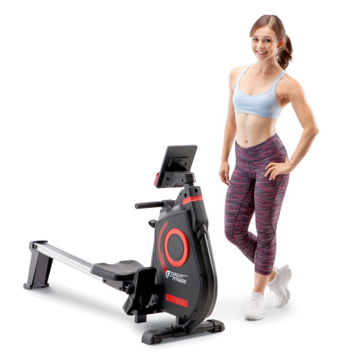 Foldable Rowing Machine with Magnetic Resistance Circuit Fitness AMZ-979RW - With Model