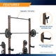 Full Rack Utility Trainer SteelBody STB-98010 - Infographic - Pull Up Bar and Catches