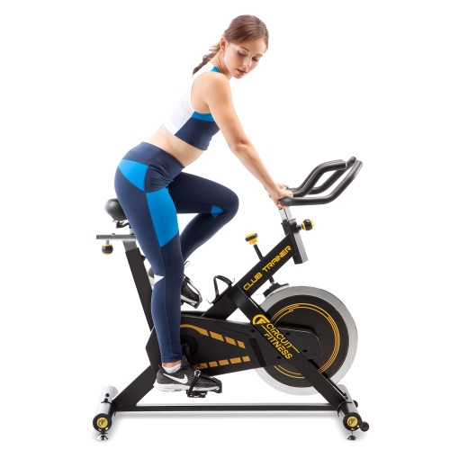 Indoor Cycling Bike with 40 lbs Flywheel  Circuit Fitness  AMZ-955BK Exercise Bike - with model