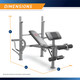 The Marcy Diamond Elite Standard Weight Bench MD-389 Dimensions - 66"L x 53"W x 47"H
