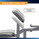 Adjust the height of the preacher curl pad on The Marcy Diamond Elite Standard Weight Bench MD-389 to your comfort
