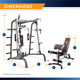 Best Home Gym by Marcy - MD-9010G - Smith Machine Cage and Weight Bench Dimensions