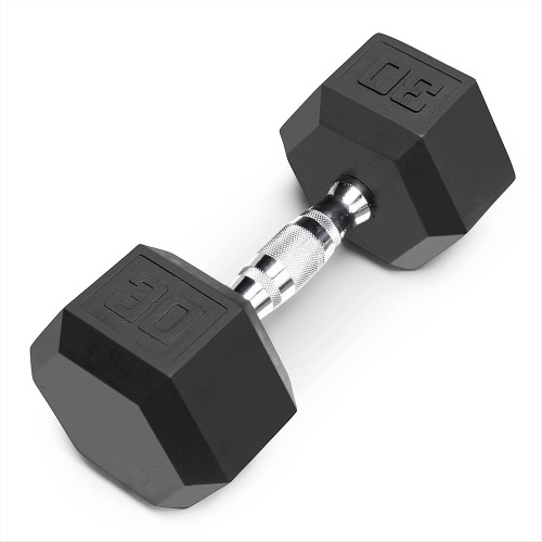 The Marcy 30 LB. Rubber Hex Dumbbell IBRH-030 is the best free weight for your high intensity interval body building training