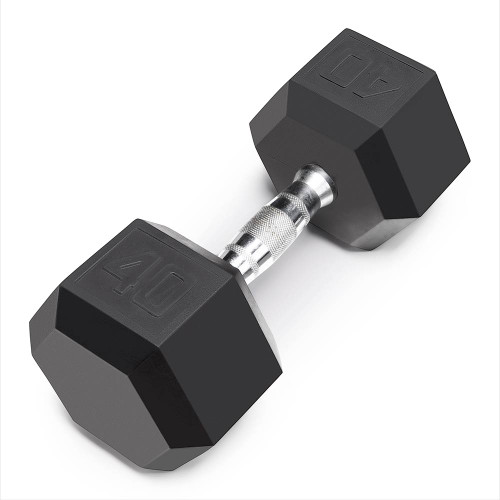 The Marcy 40 LB. Rubber Hex Dumbbell IBRH-040 is the best free weight for your high intensity interval body building training