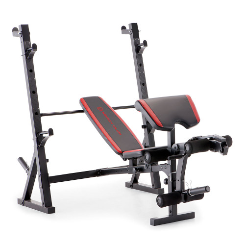 The Marcy Deluxe Olympic Weight Bench MKB-957 by Marcy brings the gym to your home with incline, decline, flat and Military positions for your bench