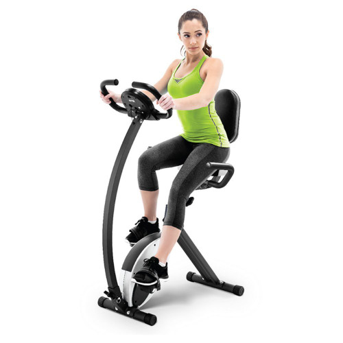 The Marcy Foldable Exercise Bike with High Back Seat NS-653 is a convenient low-impact method of getting an intense cardio workout