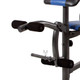 The Marcy Standard Bench w/ 80 lb. Weight Set MWB-36780B includes a leg developer to deliver a full body workout