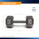Marcy 25lb Hex Dumbbell IV-2025 - Infographic - Dimensions