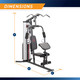 Marcy Home Gym System 150lb Weight Stack Machine  MWM-988 - Infographic - Dimensions