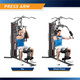 The Marcy 150 lb Stack Home Gym MWM-990 features butterfly handles that allow you to do fly and chest press exercises to workout the upper body muscles