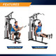Marcy Home Gym System 150lb Weight Stack Machine  MWM-988 - Infographic - Leg Developer and Preacher Curl Pad