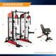Marcy Pro Deluxe Smith Cage Home Gym System – SM-7553 - Infographic - Dimensions