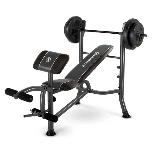The Marcy Standard Weight Bench with 80-lb. Weight Set MWB-20101 is essential to create the best home gym!
