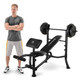 Model with the Marcy Standard Weight Bench with 80-lb. Weight Set MWB-20101