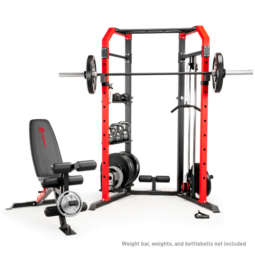 Power Cage System with Adjustable Weight Bench – SM-7393 Marcy - Weights Not Included