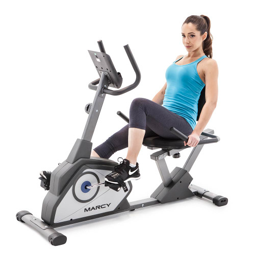The Recumbent Bike NS-40502R by Marcy in use by model