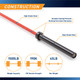 45lb Olympic Barbell SteelBody - STB-1500RB - Red Black - Heavy Duty Construction Infographic