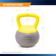 Soft Kettlebell 24lbs filled with Iron Sand, Non-Slip Handle, Kettle Weight for Exercise Workouts PRO-HL24L   ProIron - Infographic - Dimensions