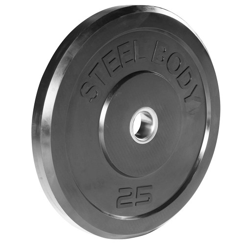 25 lbs. Olympic Bumper Plate by SteelBody to add weight to your HIIT Workout