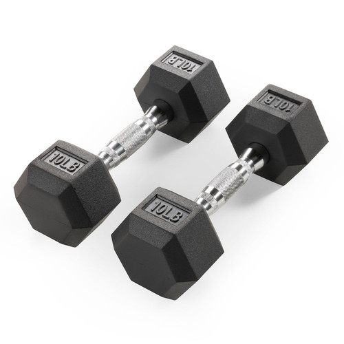 The Marcy 10 LB. Pair of Rubber Hex Dumbbells RHDB-010 is the best free weight for your high intensity interval body building training