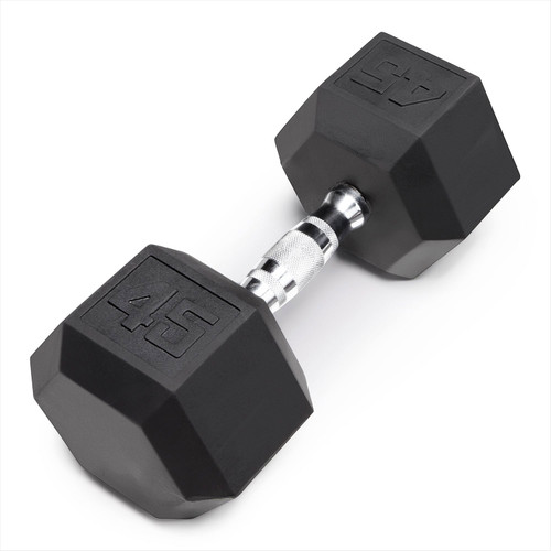 The Marcy 45 LB. Rubber Hex Dumbbell RHDB-045 is the best free weight for your high intensity interval body building training