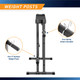 The Marcy Combo Weights Storage Rack DBR-0117 comes with four 2 inch olympic weight posts and four spring collars
