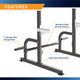 The Marcy Half Cage Rack SM-8117 has a pair of bar and safety catches 