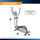 The Marcy NS-40501E Elliptical Trainer has a weight capacity of 300 pounds , is 64 inches tall, 51 inches wide, and 20.5 inches wide