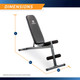 The Marcy Utility Bench SB-261W by Marcy is 41 inches tall, 54 inches long, and 18.5 inches wide 
