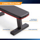 The Marcy SB-10510 Flat Bench has a sturdy steel foundation 