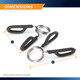 The Standard Bar Spring Clip Collars RBC-2 are 3.5 inches long and 3 inches wide