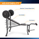 The Standard Bench with 100lb Weight Set Marcy Diamond Elite MD-2082W is adjustable - workout inclined declined and flat