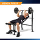 The Standard Bench with 100lb Weight Set Marcy Diamond Elite MD-2082W in use - inclined bench press