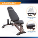 The Steelbody Utility Bench STB-10105 has an adjustable back and seat pad 