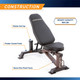 The Steelbody Utility Bench STB-10105 is built with a heavy duty steel frame that can hold up to 800 pounds. 