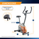 The Upright Exercise Bike ME-708 by Marcy  is 48 inches tall, 18 inches wide, and 31 inches long 