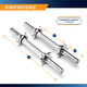 Threaded Dumbbell Handles  Marcy TDH-14.1 - Dimensions