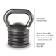 The 50 lbs. Apex Adjustable Kettle Bell comes with 20 lbs of weight and 4 spacer plates